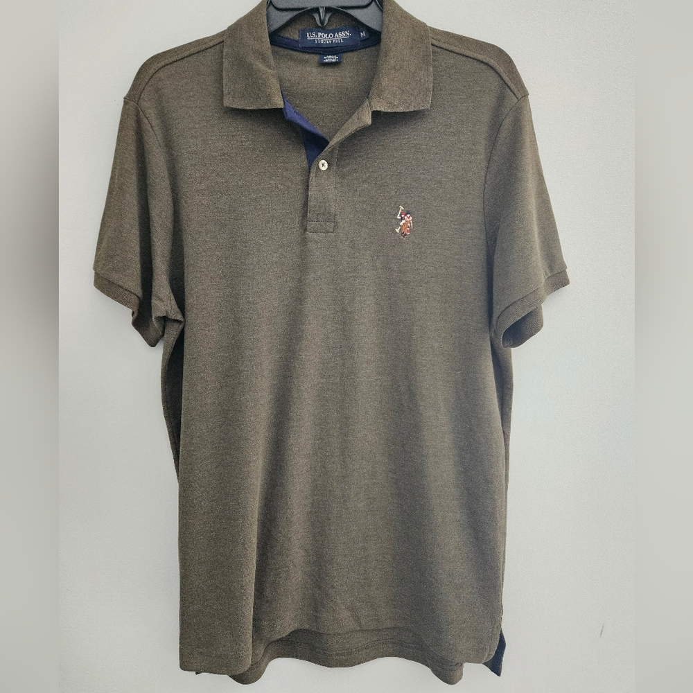 3/$20 Mens Medium U.S. Polo Assn. Olive Green Polo Shirt